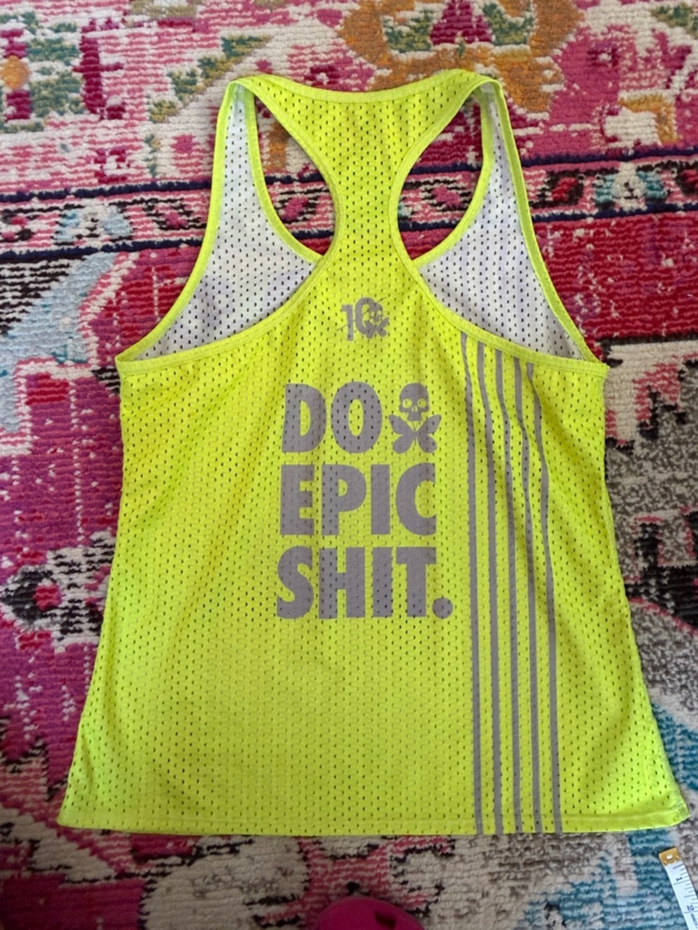 Betty Designs Neon Yellow Racerback Run Tank Do Epic Shit size small - Picture 5 of 5